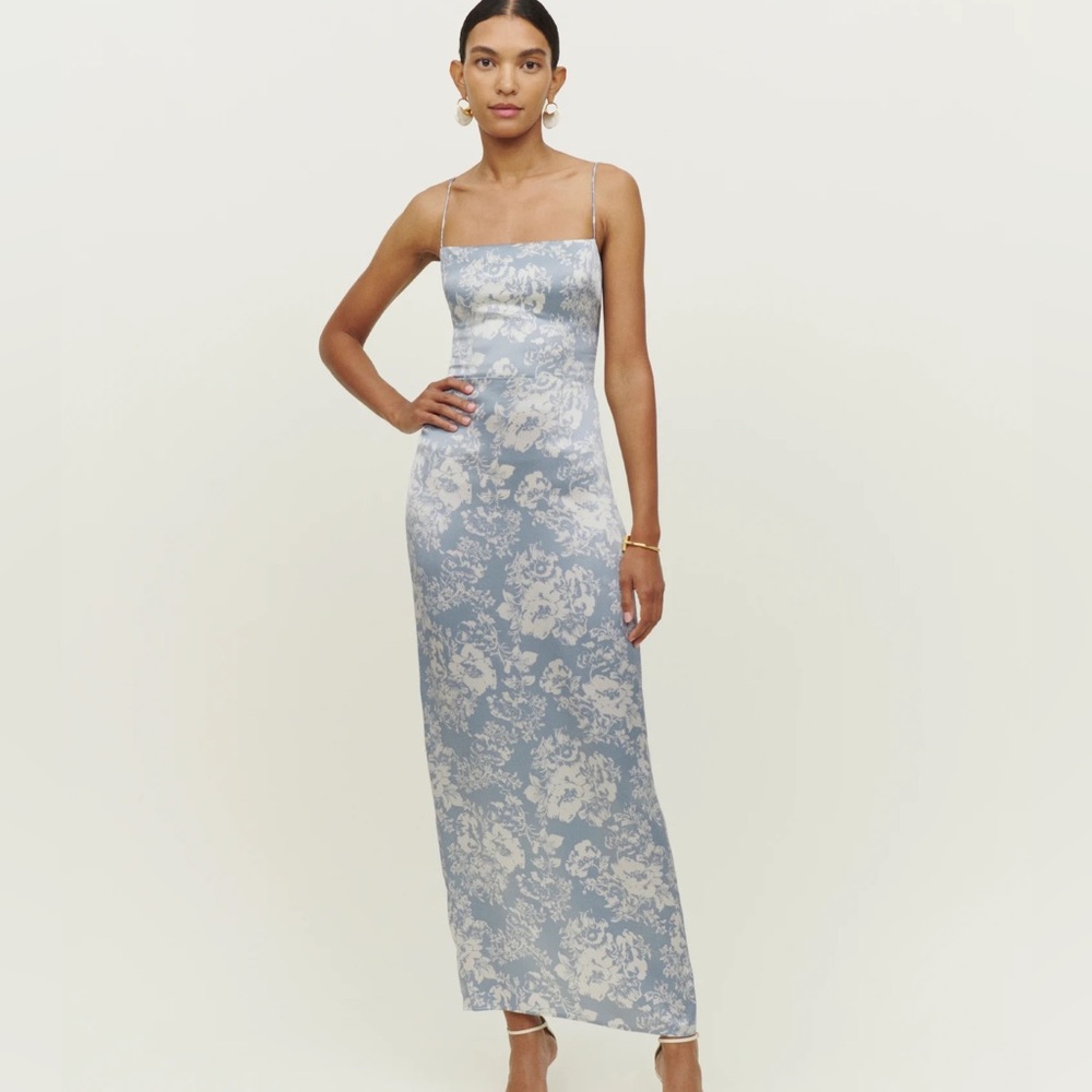 Reformation Frankie Silk Dress Size 0 in Porcelain